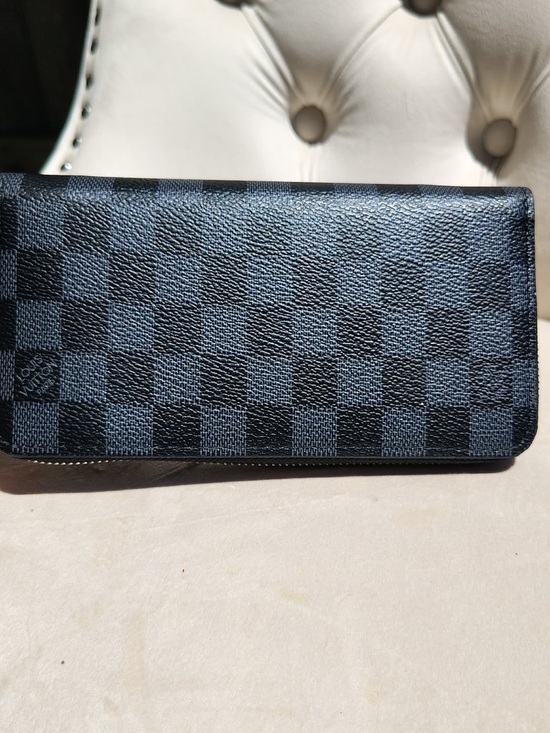 Accessories - Checkerboard Zip Wallet in Black and Gray